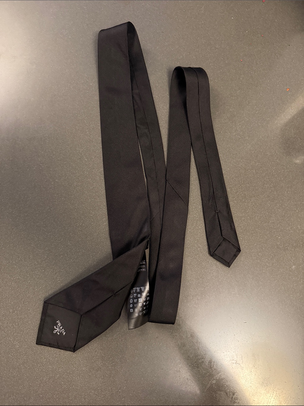 Prada Classic Black Silk Necktie